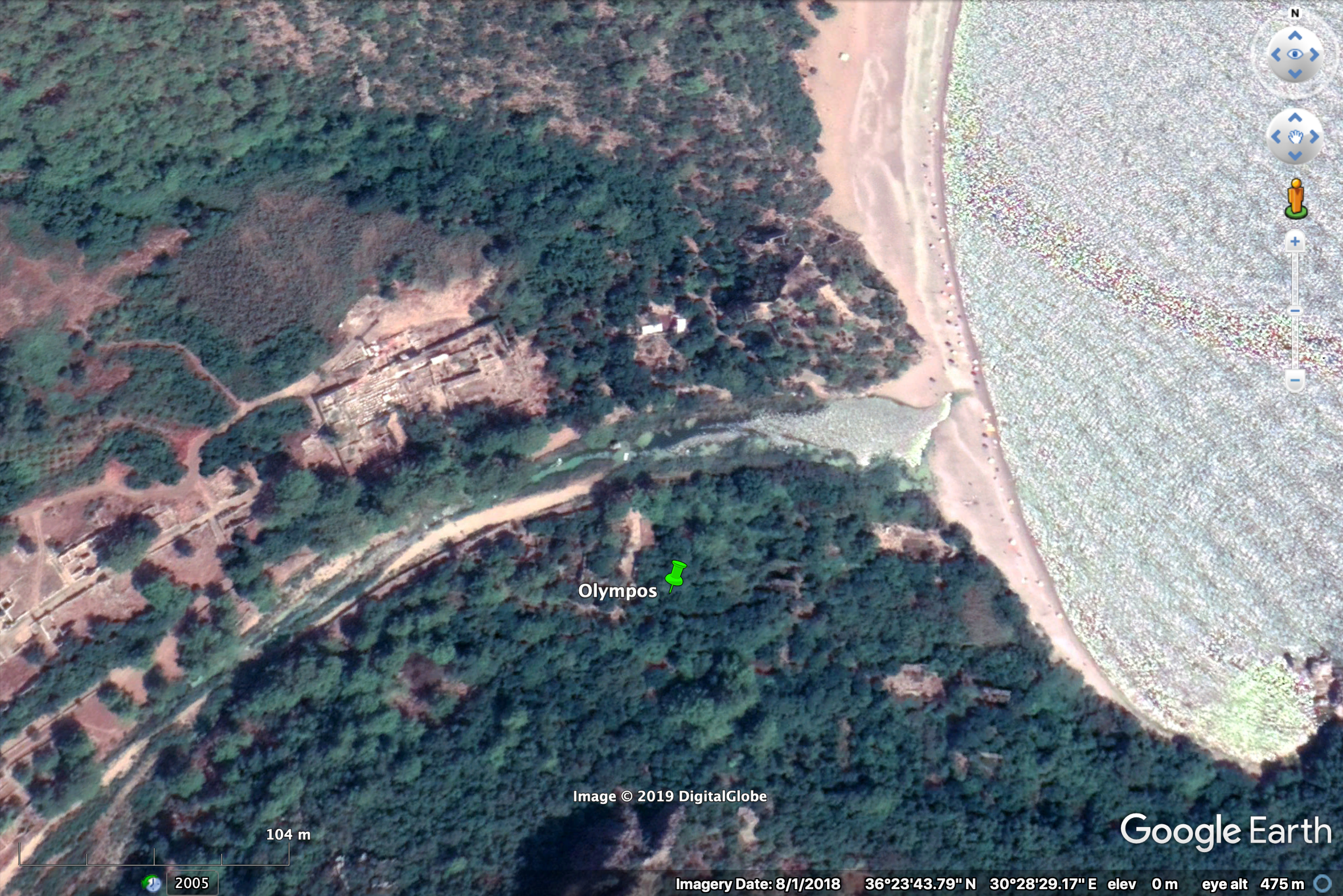 Aerial view of Olympos, Antalya, Turkey